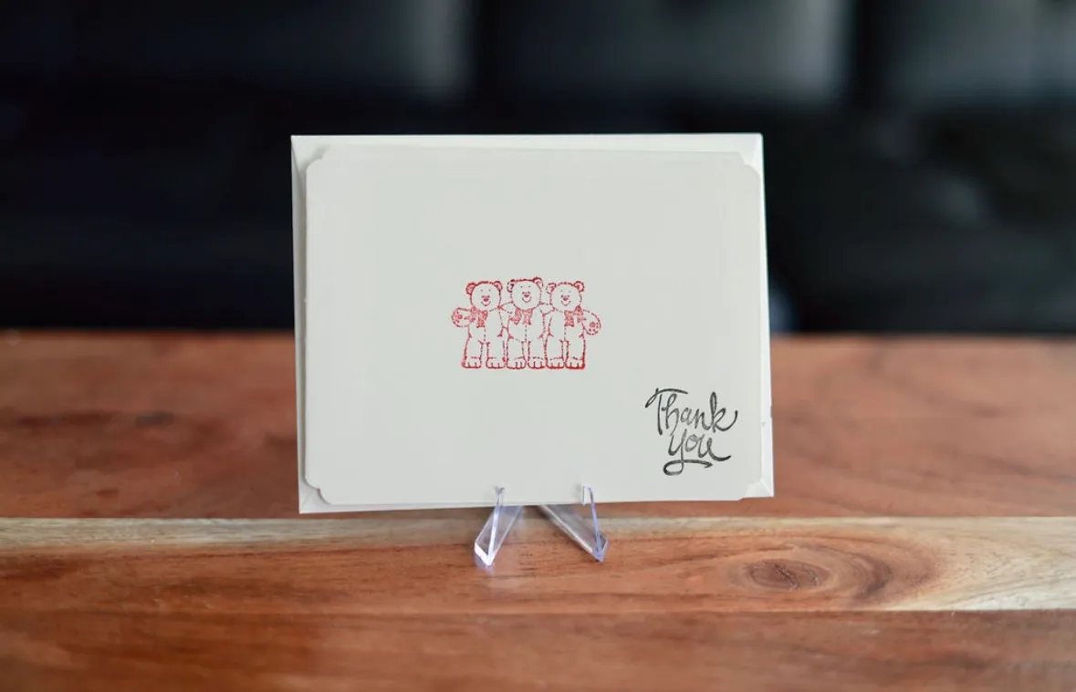 A Beary Cute Thank You Card by Claire's Custom Crafts.