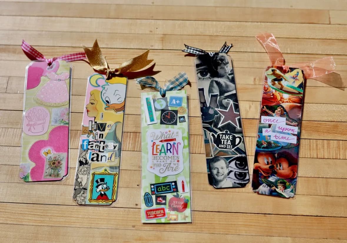 Collage Bookmarks by Claire's Custom Crafts.